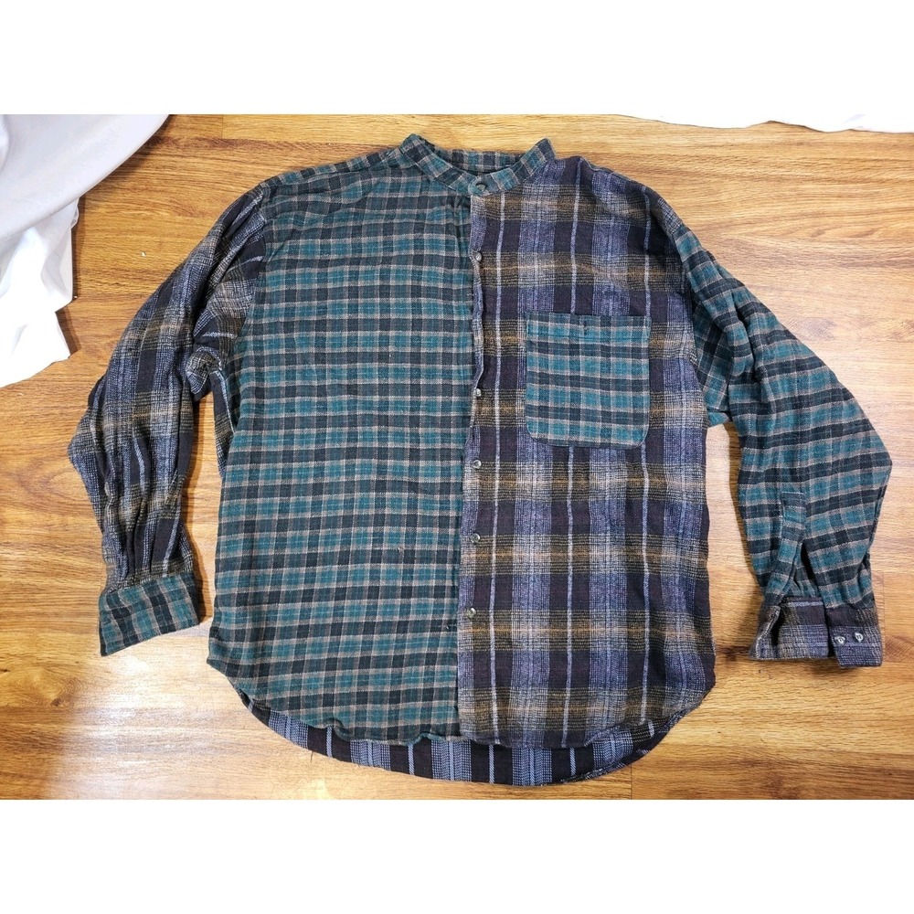Vintage DEV Size XL Cotton Flannel Shirt Mens Grunge Punk